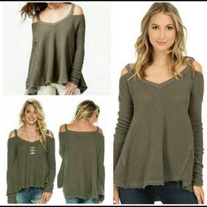 NWT Free People Moonshine Cutout Sweater XS